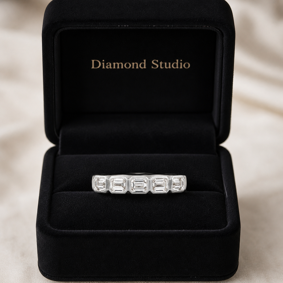 14K White Gold Lab-Grown Diamond Stackable Fashion Ring (1.10 CTW – D–F / VS1–VS2)