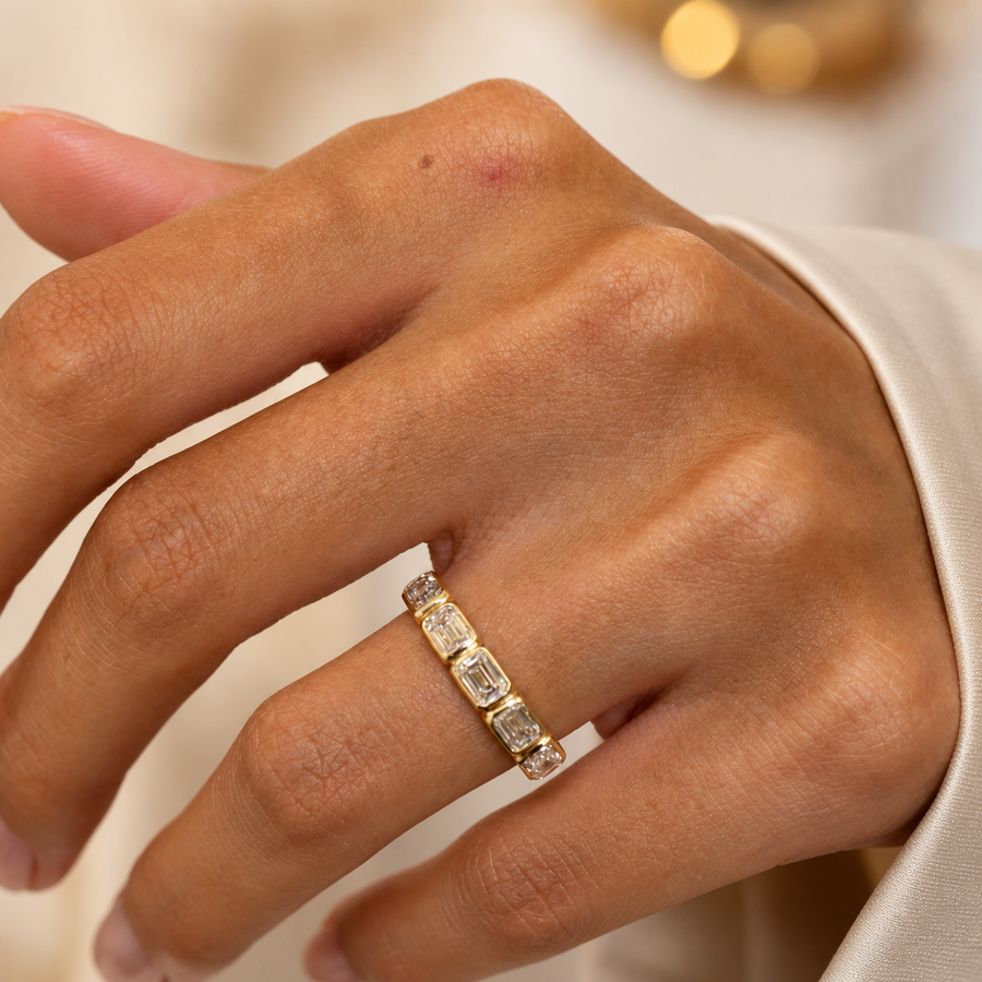 14K White Gold Lab-Grown Diamond Stackable Fashion Ring (1.10 CTW – D–F / VS1–VS2)