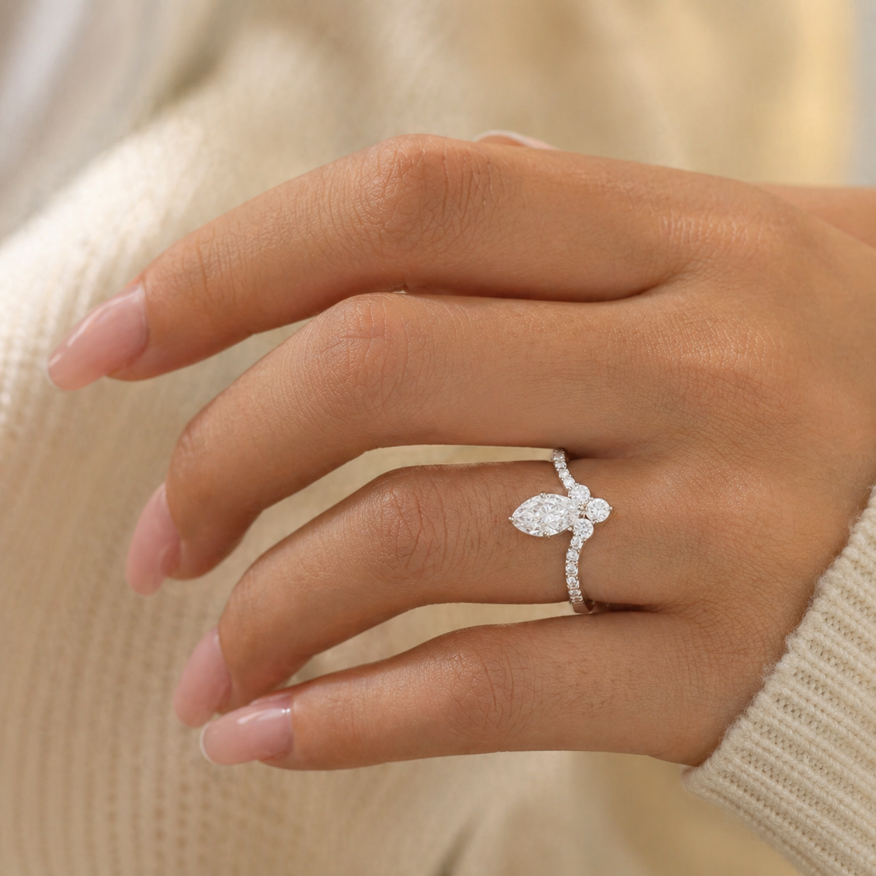 14K White Gold Lab-Grown Diamond Fashion Ring (2.50 CTW – D–F / VS1–VS2)