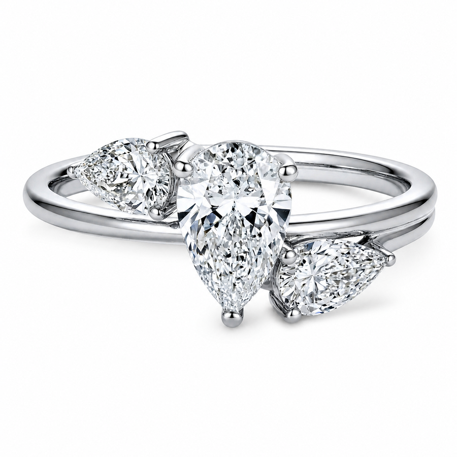 14K Solid Gold Lab-Grown Diamond 3-Stone Fashion Ring (1.60 CTW – D–F / VS1–VS2)