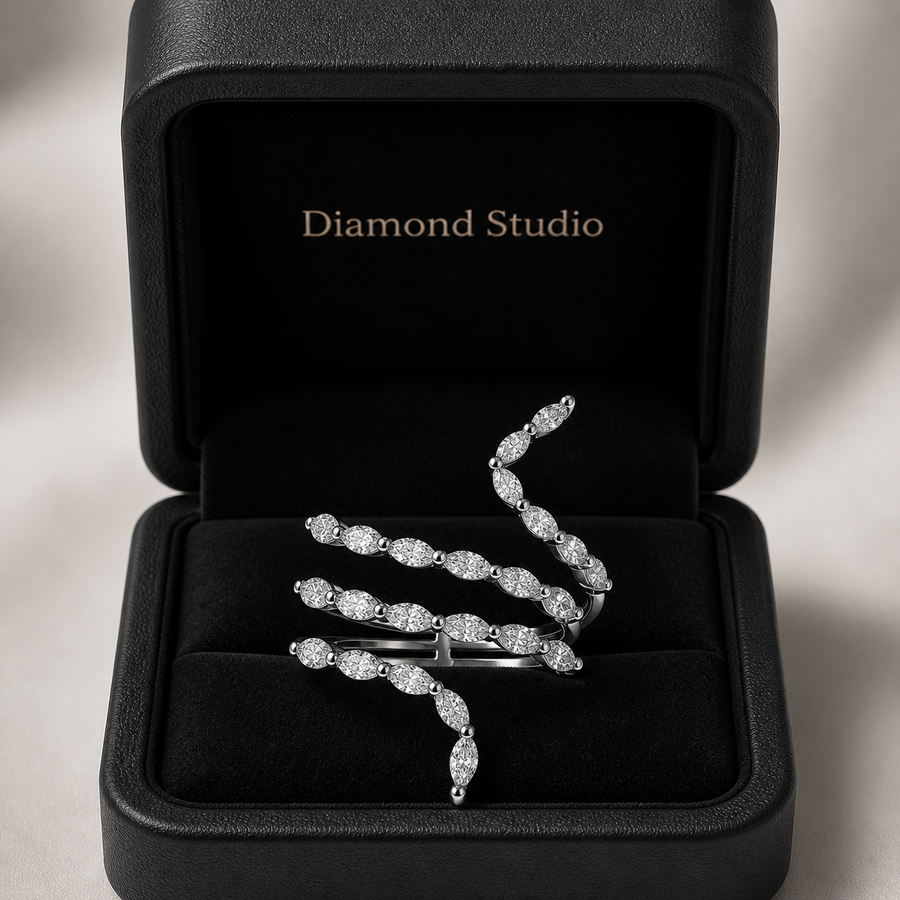 14K White Gold Lab-Grown Diamond Wrap Fashion Ring (2.15 CTW – D–F / VS1–VS2)
