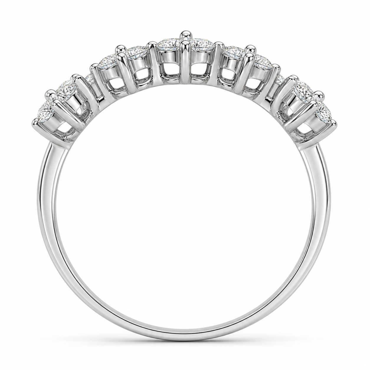 14K White Gold Lab-Grown Diamond Cluster Fashion Ring (1.00 CTW – D–F / VS1–VS2)