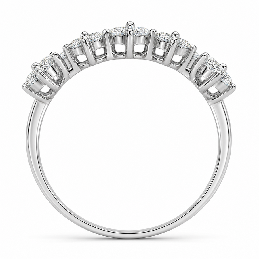 14K White Gold Lab-Grown Diamond Cluster Fashion Ring (1.00 CTW – D–F / VS1–VS2)
