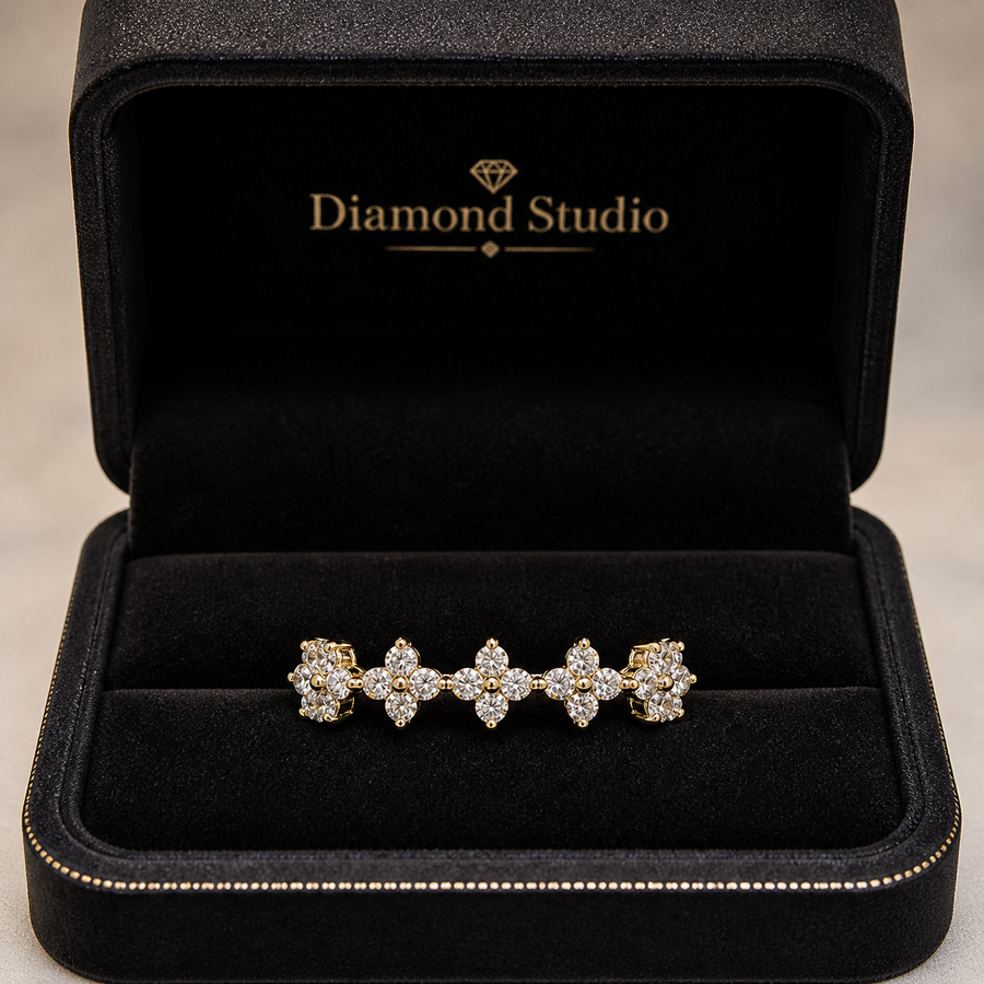 14K White Gold Lab-Grown Diamond Cluster Fashion Ring (1.00 CTW – D–F / VS1–VS2)