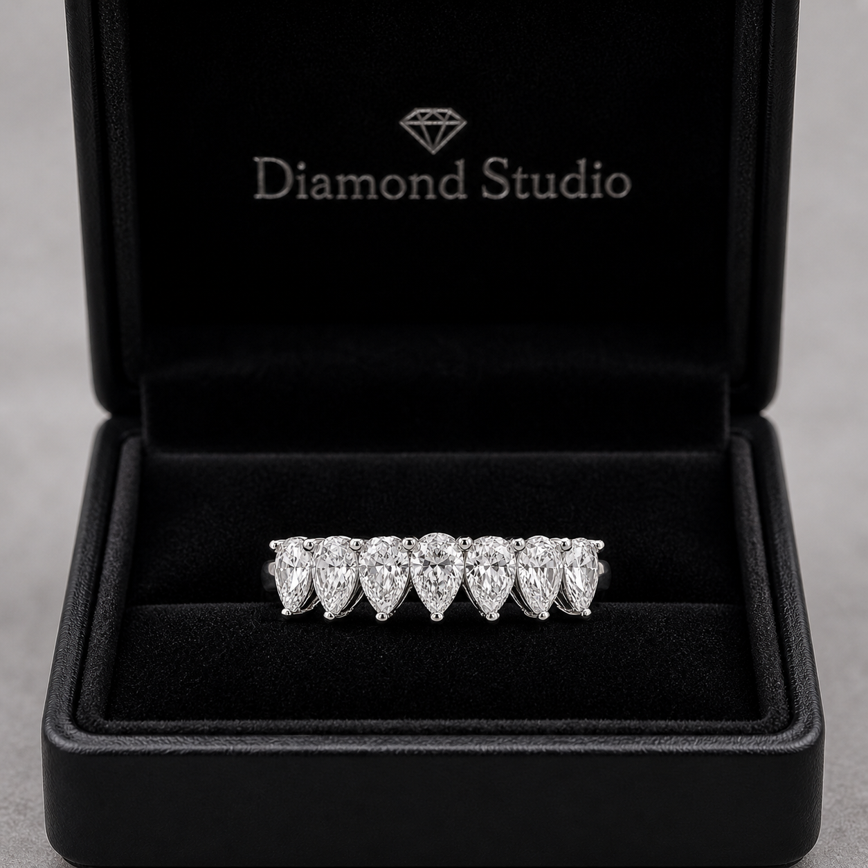 14K White Gold Lab-Grown Diamond Half Eternity Fashion Ring (1.15 CTW – D–F / VS1–VS2)