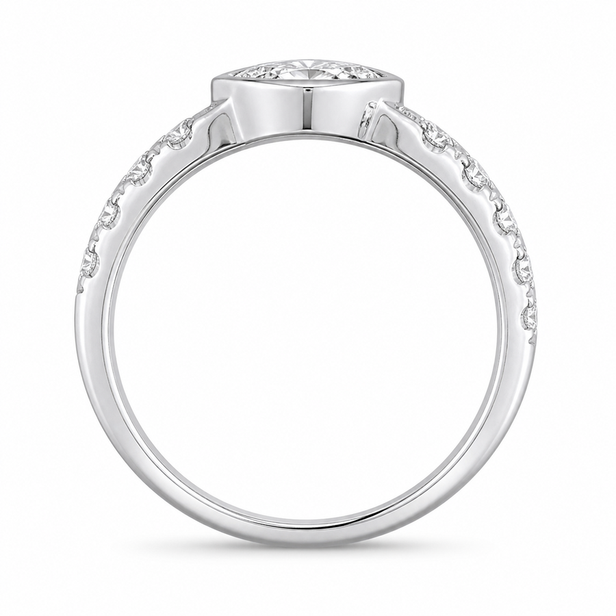1.00 CT Lab-Grown Diamond Stackable Fashion Ring in 14K White Gold (D–F / VS1–VS2)
