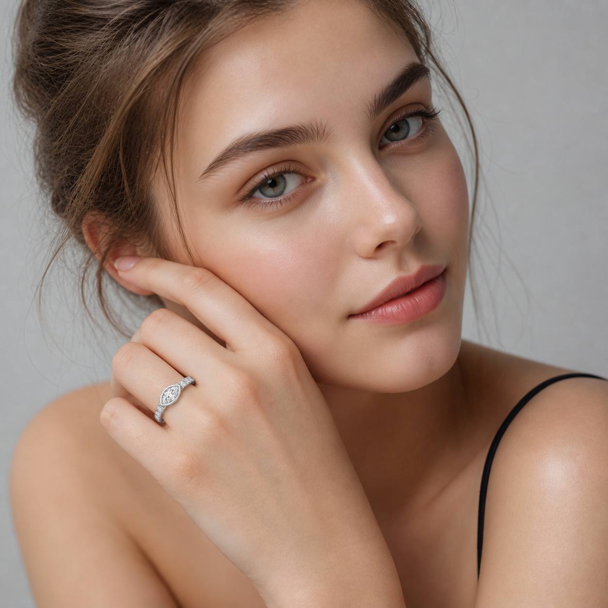 1.00 CT Lab-Grown Diamond Stackable Fashion Ring in 14K White Gold (D–F / VS1–VS2)