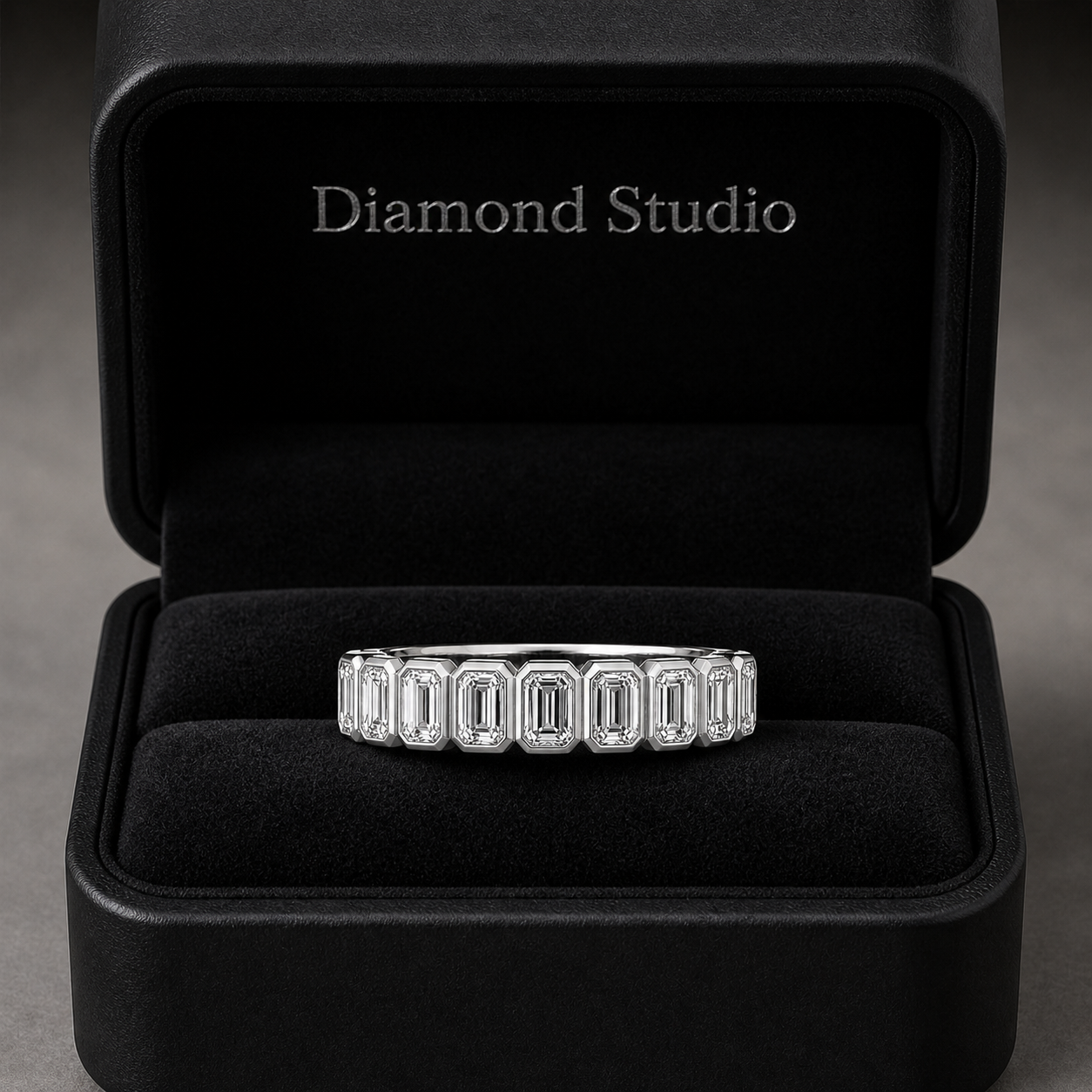 1.00 CT Lab-Grown Diamond Half Eternity Ring in 14K White Gold (D–F / VS1–VS2)