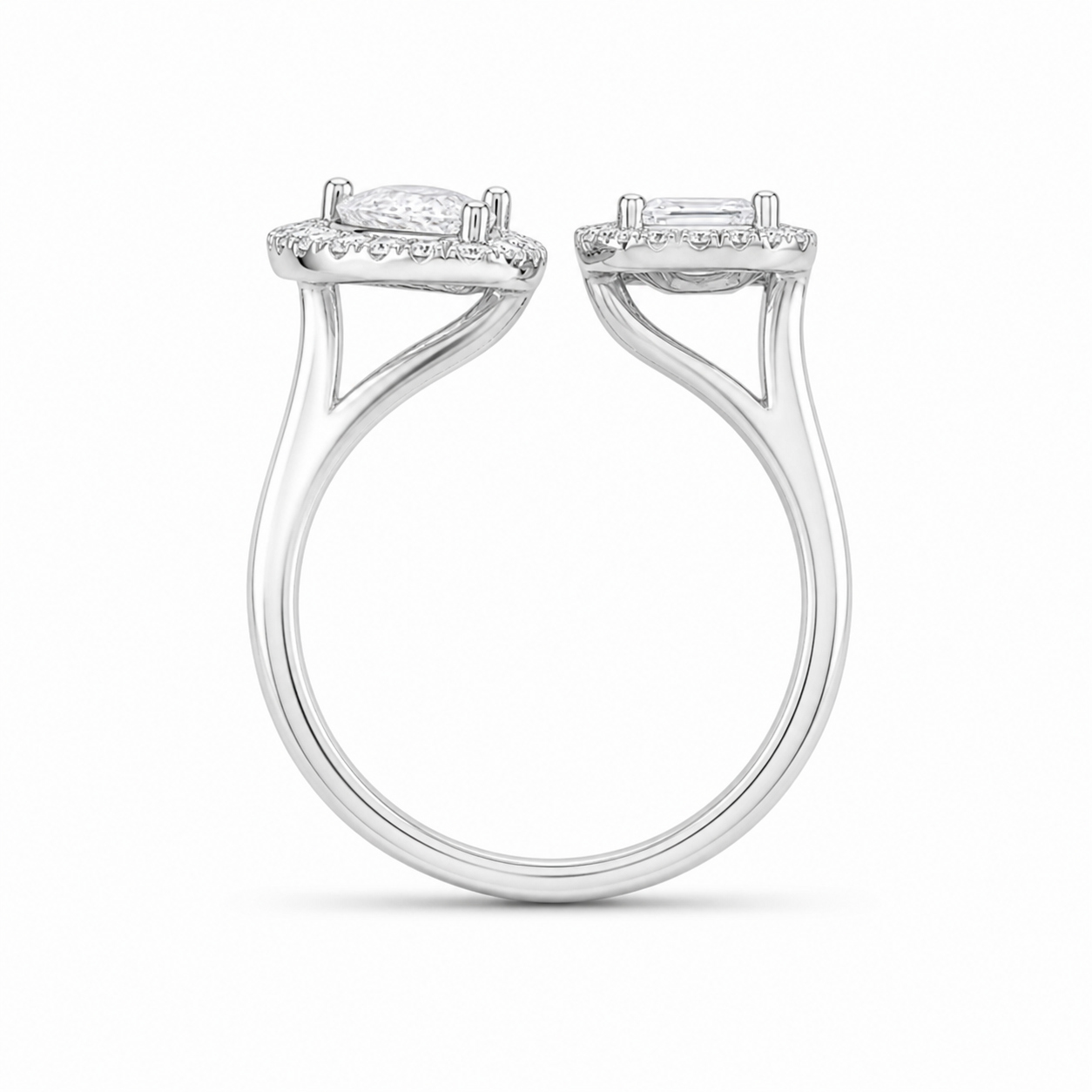 1.05 CT Two-Stone Lab-Grown Diamond Fashion Ring in 14K Rose Gold (D–F / VS1–VS2)