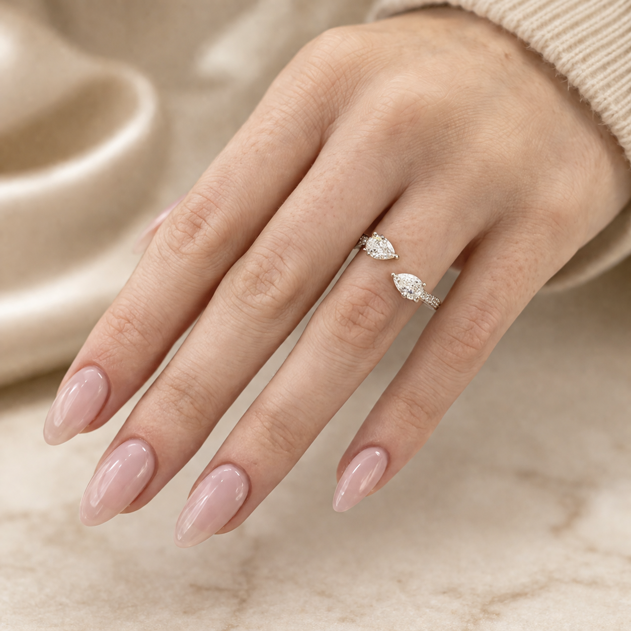 1.10 CT Round Lab-Grown Diamond Statement Ring in 14K Rose Gold (D–F / VS1–VS2)