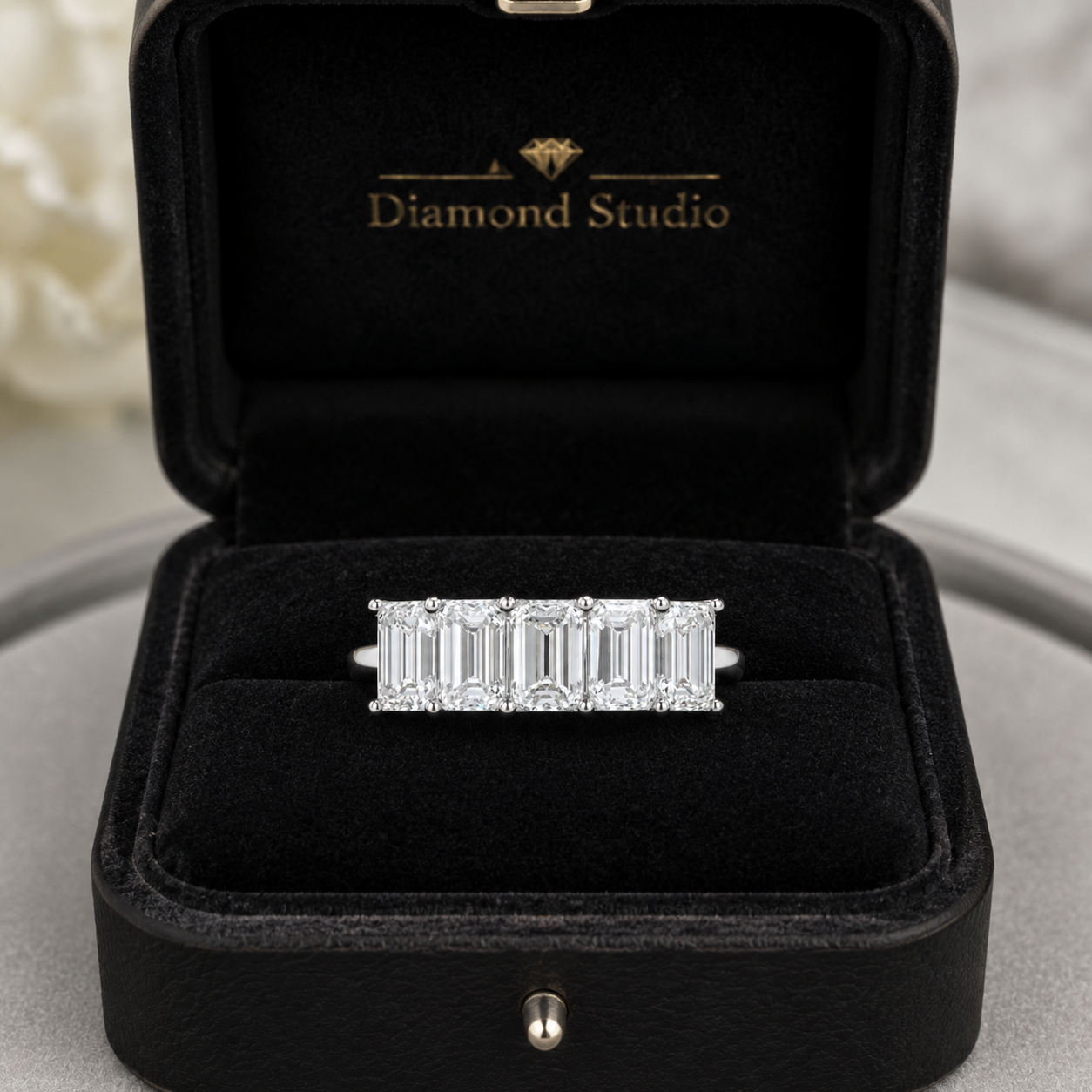 3.20 CT 5-Stone Lab-Grown Diamond Fashion Ring in 14K White Gold (D–F / VS1–VS2)