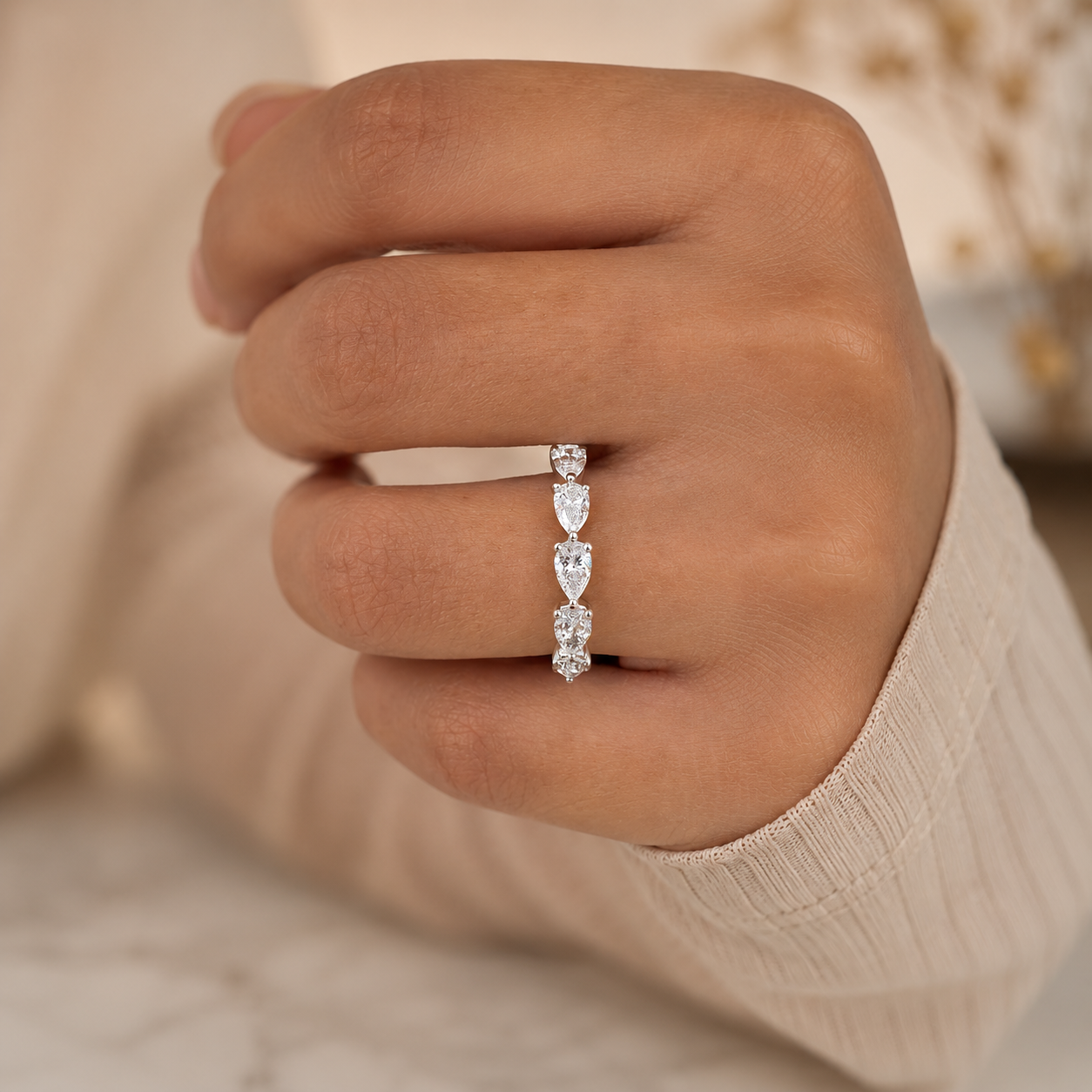 1.80 CT 5-Stone Lab-Grown Diamond Fashion Ring in 14K White Gold (D–F / VS1–VS2)