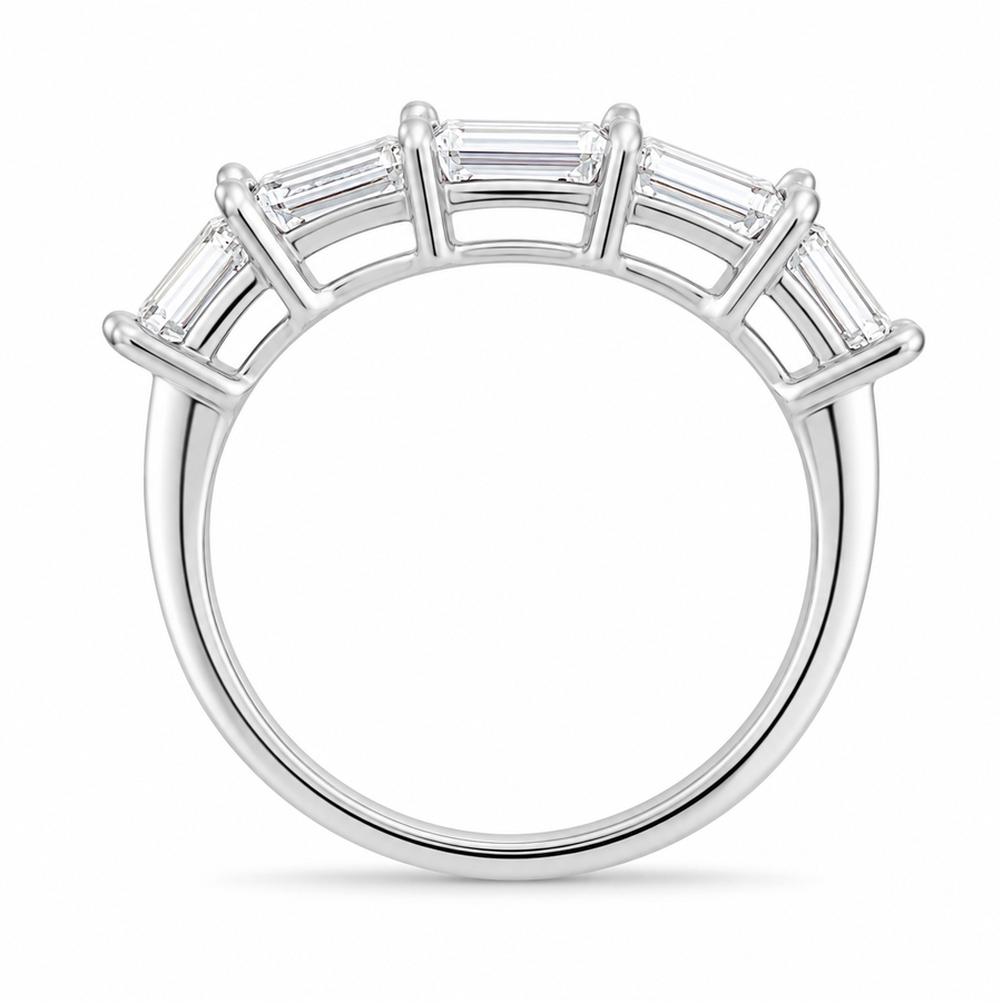 2.35 CT 5-Stone Lab-Grown Diamond Fashion Ring in 14K White Gold (D–F / VS1–VS2)