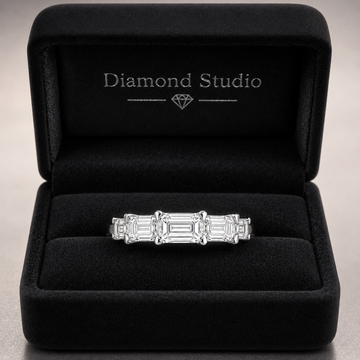 2.35 CT 5-Stone Lab-Grown Diamond Fashion Ring in 14K White Gold (D–F / VS1–VS2)