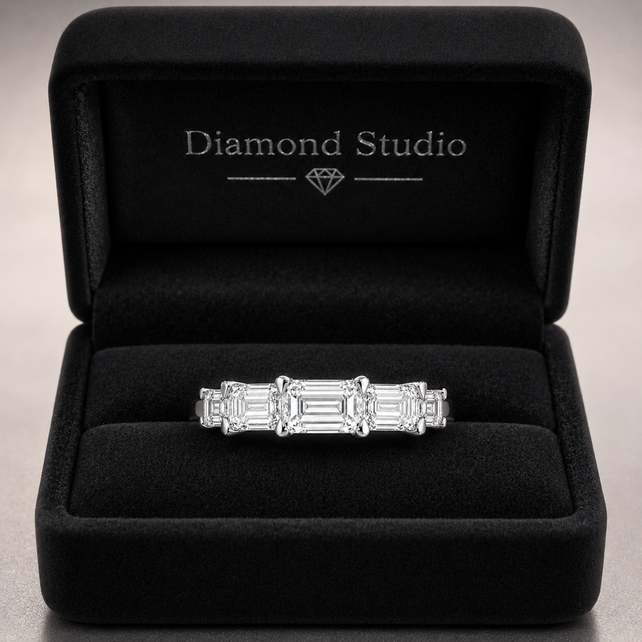 2.35 CT 5-Stone Lab-Grown Diamond Fashion Ring in 14K White Gold (D–F / VS1–VS2)