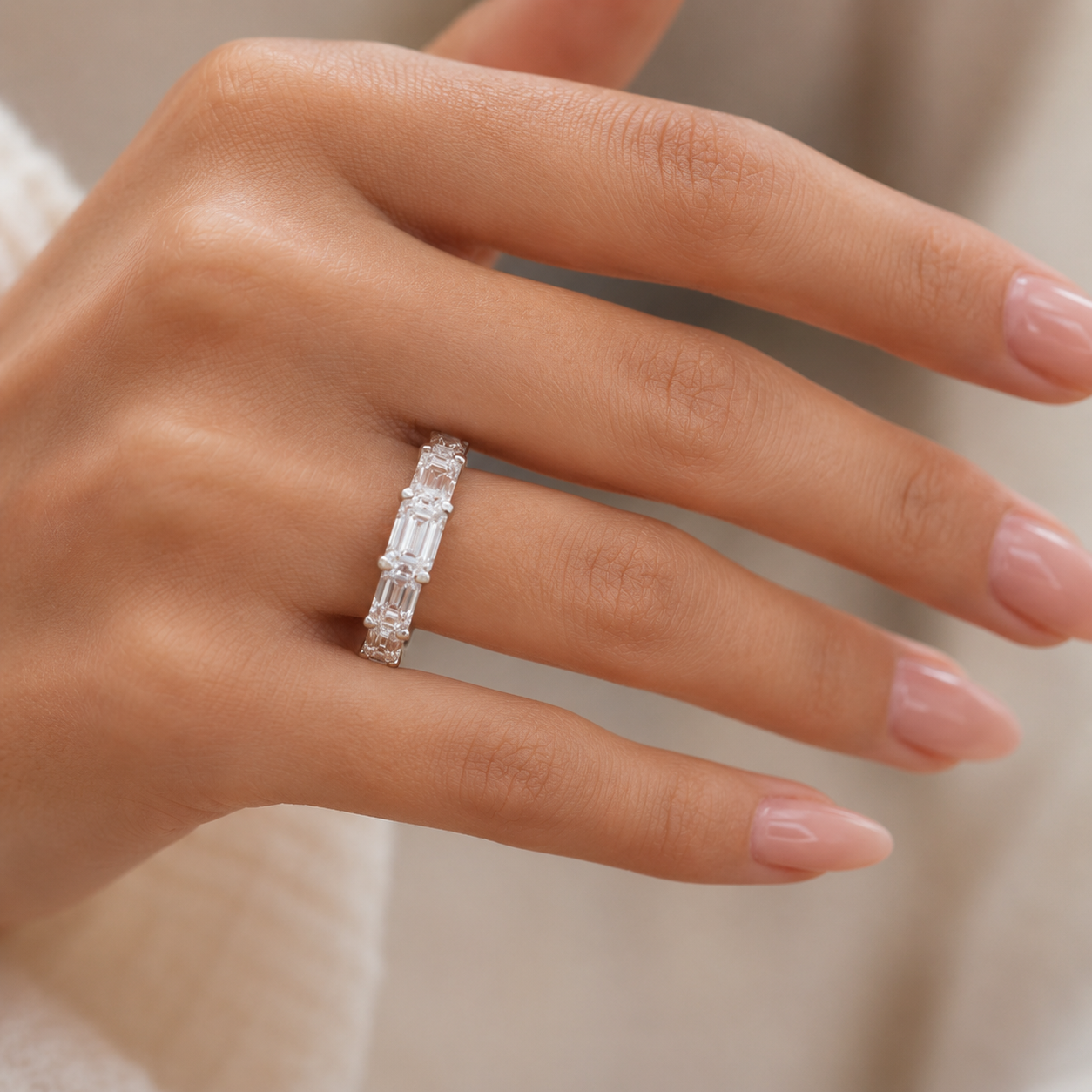 2.35 CT 5-Stone Lab-Grown Diamond Fashion Ring in 14K White Gold (D–F / VS1–VS2)