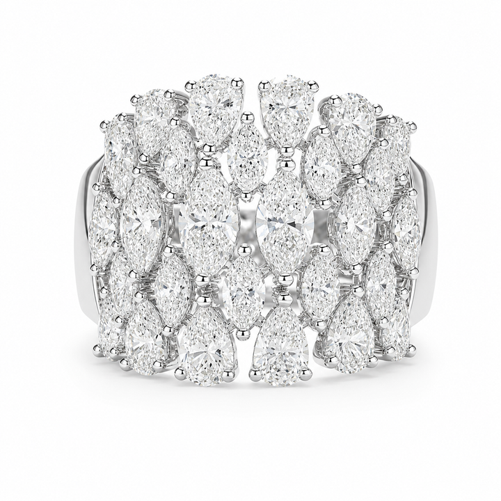 4.05 CT Lab-Grown Diamond Dome Fashion Ring in 14K White Gold (Dâ€“F / VS1â€“VS2) from Diamond Studio