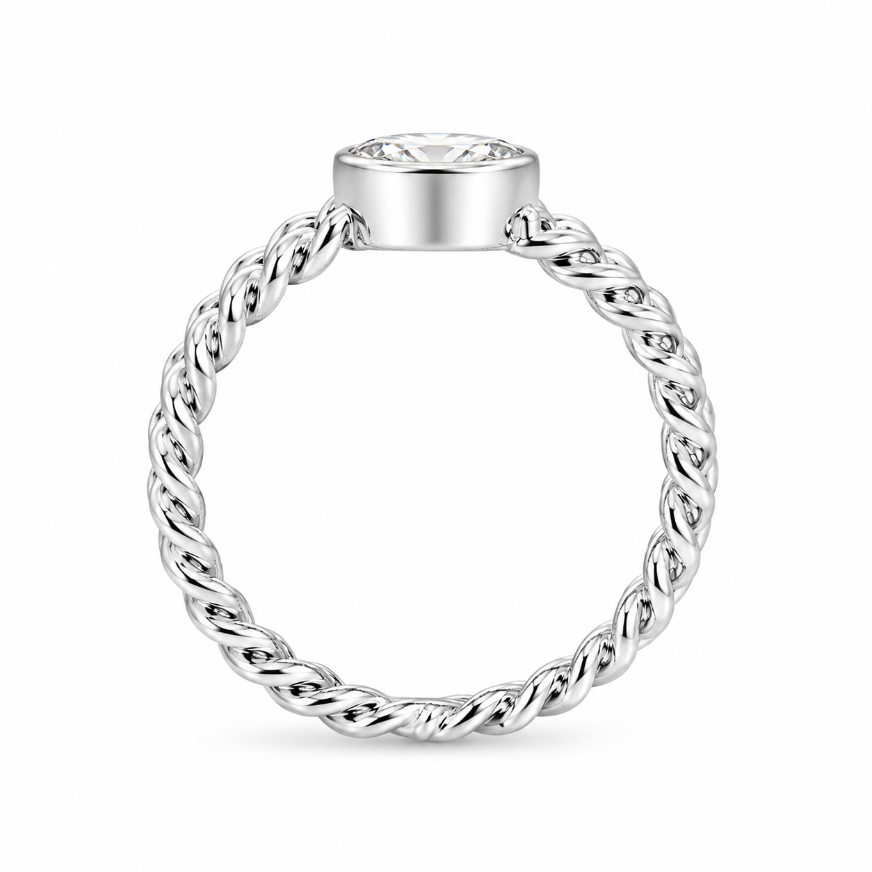 1.00 CT Lab-Grown Diamond Fashion Ring in 14K White Gold (D–F / VS1–VS2)