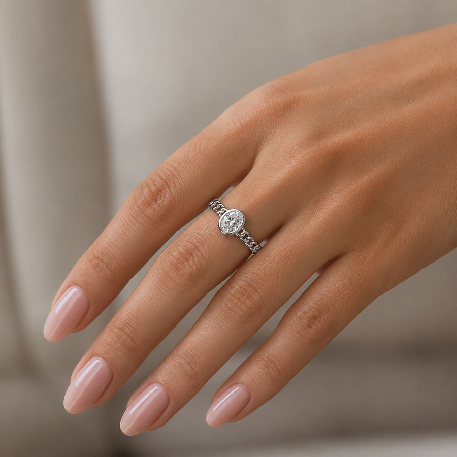 1.00 CT Lab-Grown Diamond Fashion Ring in 14K White Gold (D–F / VS1–VS2)