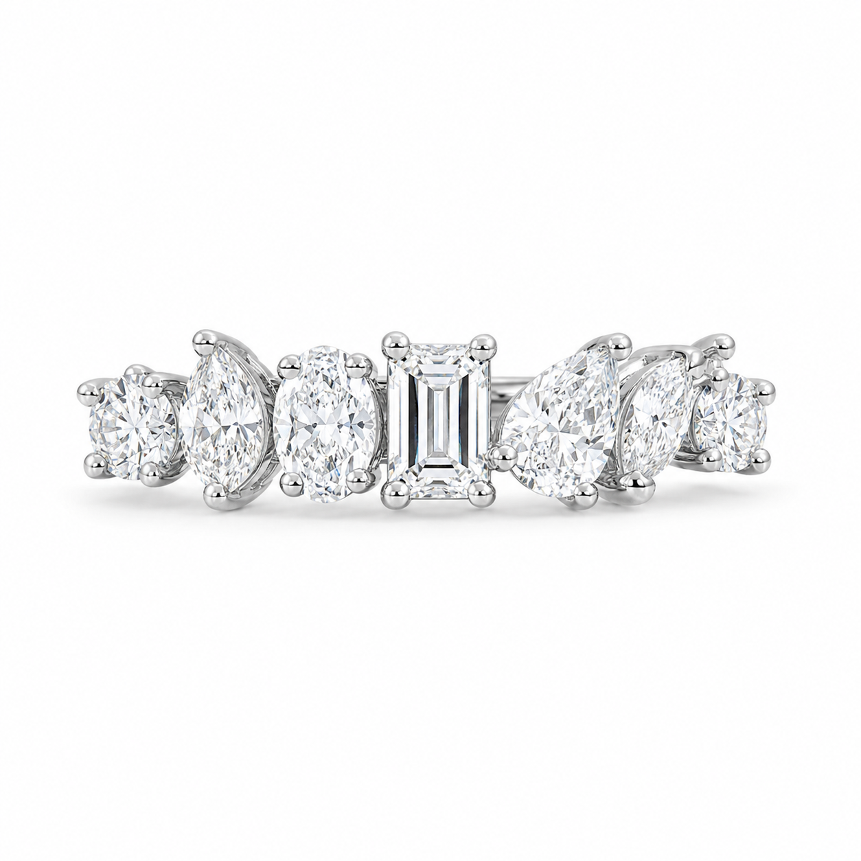1.10 CT Lab-Grown Diamond Stackable Fashion Ring in 14K White Gold (Dâ€“F / VS1â€“VS2) from Diamond Studio