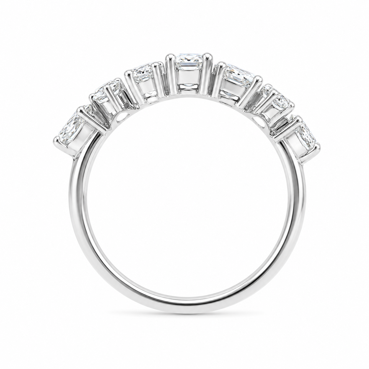 1.10 CT Lab-Grown Diamond Stackable Fashion Ring in 14K White Gold (D–F / VS1–VS2)
