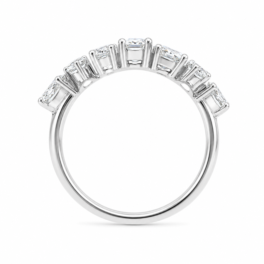 1.10 CT Lab-Grown Diamond Stackable Fashion Ring in 14K White Gold (D–F / VS1–VS2)