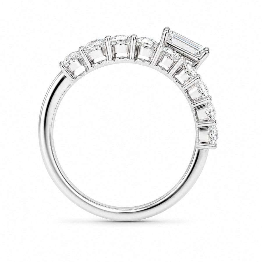 1.15 CT Lab-Grown Diamond Wrap Fashion Ring in 14K White Gold (D–F / VS1–VS2)