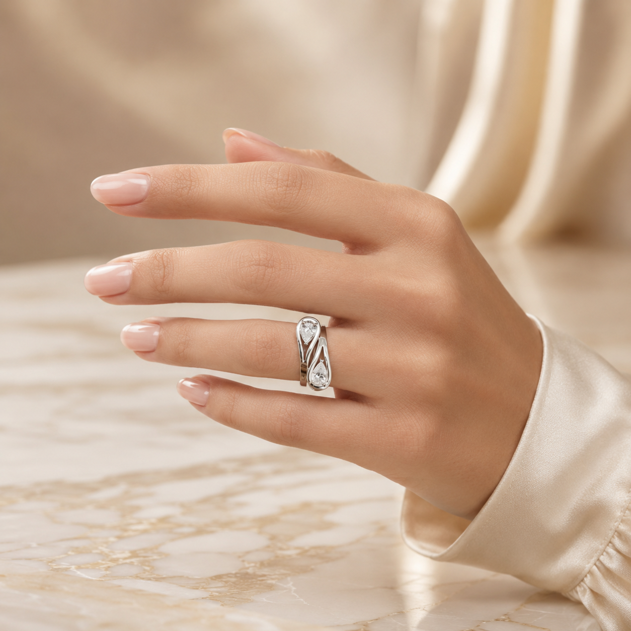 1.10 CT Toi et Moi Lab-Grown Diamond Ring in 14K Gold (D–F / VS1–VS2)