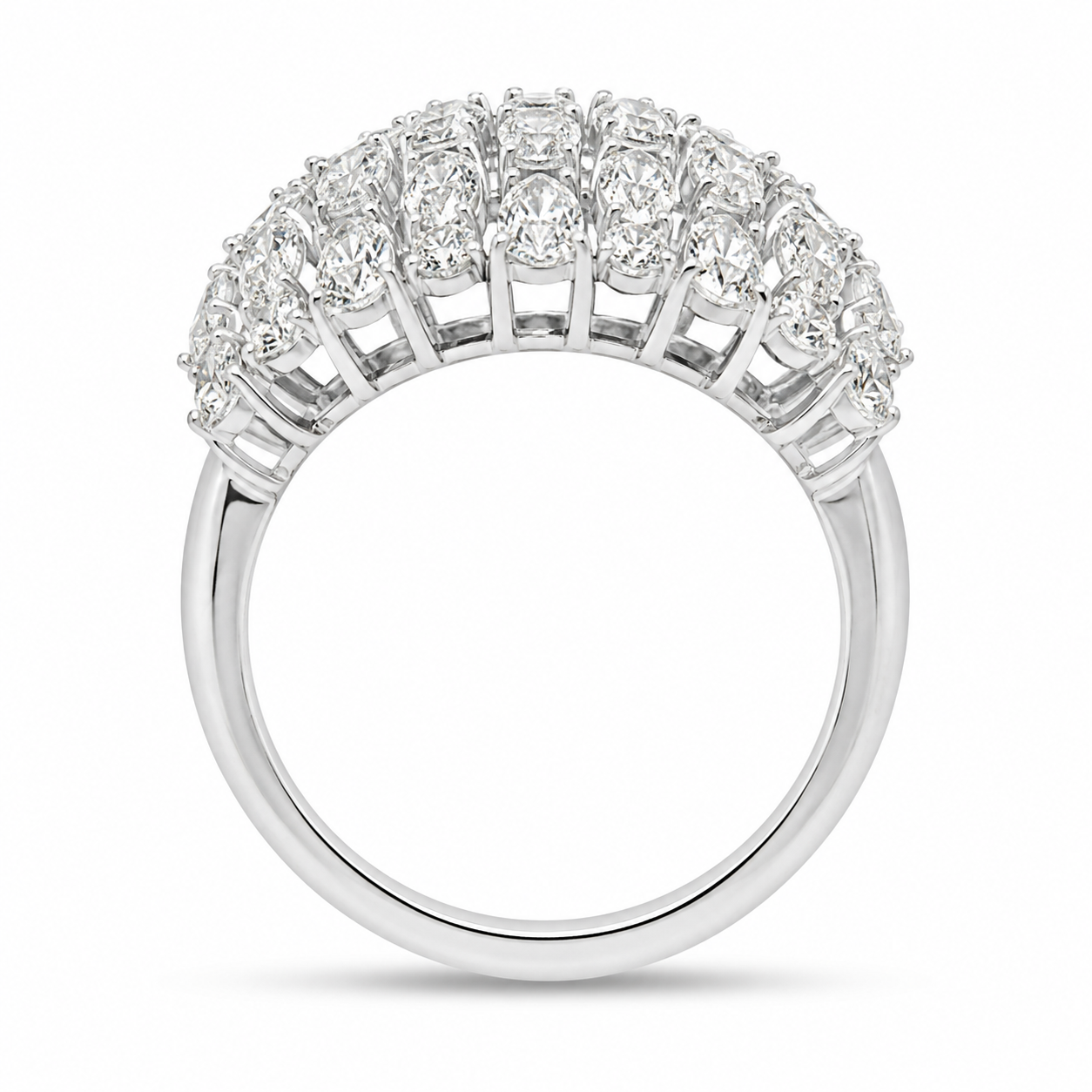 4.05 CT Lab-Grown Diamond Dome Fashion Ring in 14K White Gold (D–F / VS1–VS2)