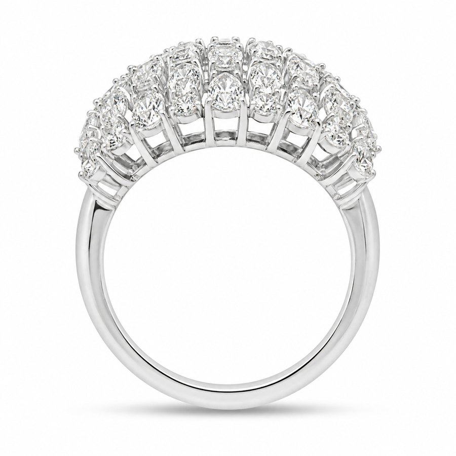 4.05 CT Lab-Grown Diamond Dome Fashion Ring in 14K White Gold (D–F / VS1–VS2)