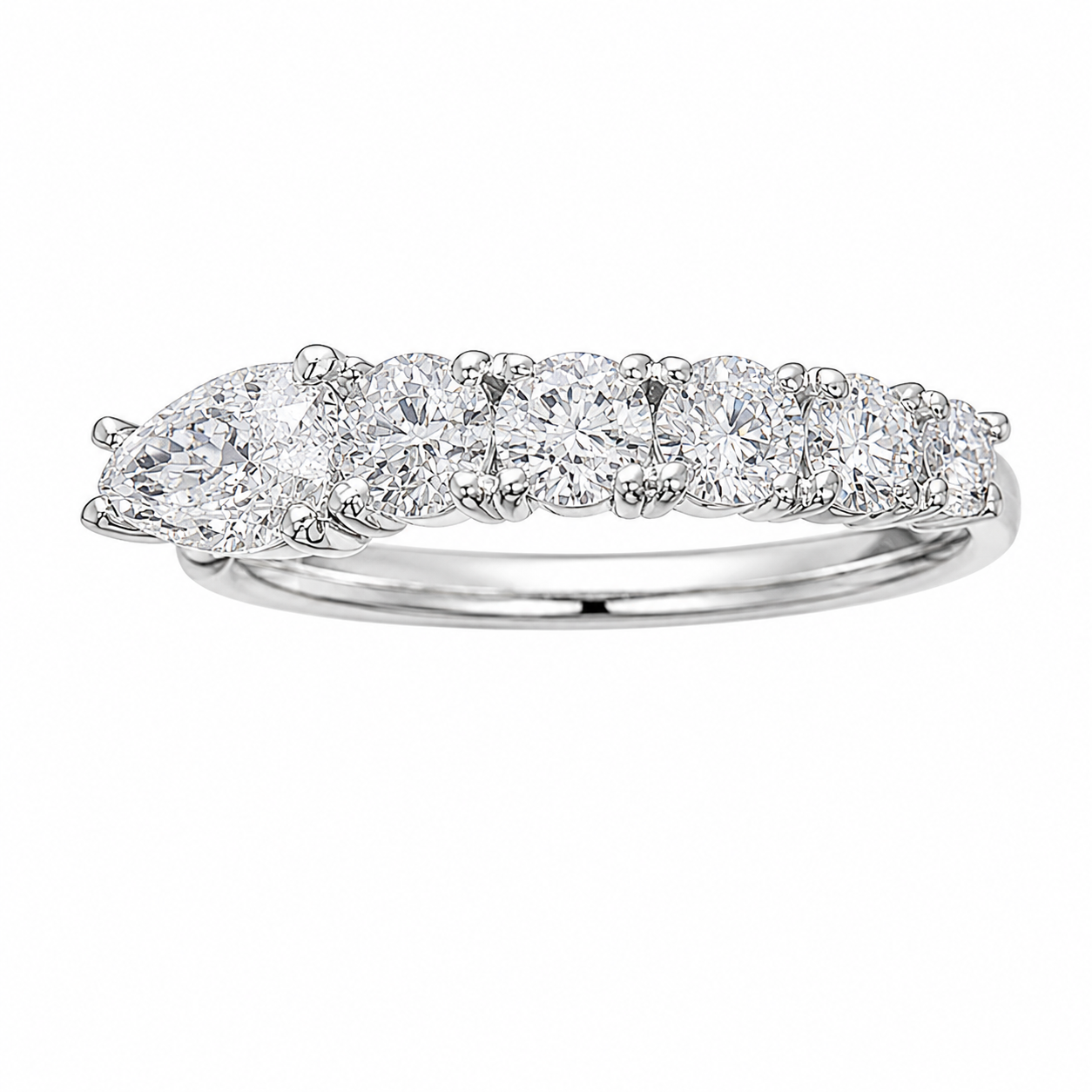 1.05 CT Lab-Grown Diamond Band Fashion Ring in 14K White Gold (Dâ€“F / VS1â€“VS2) from Diamond Studio