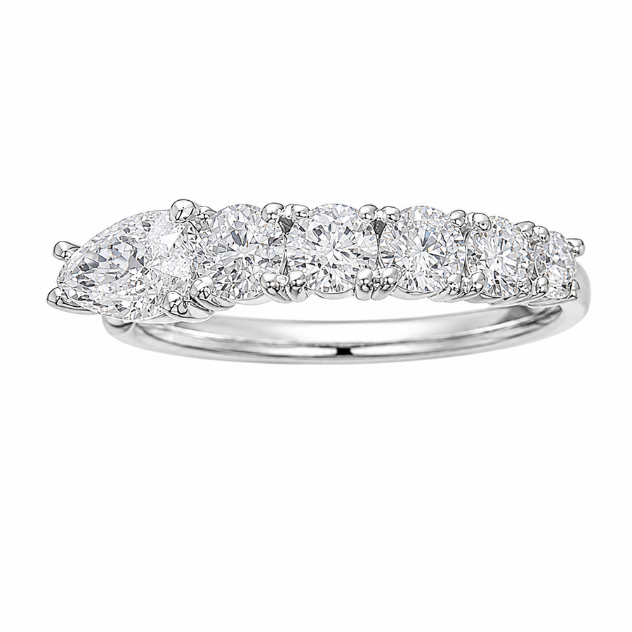 1.05 CT Lab-Grown Diamond Band Fashion Ring in 14K White Gold (D–F / VS1–VS2)