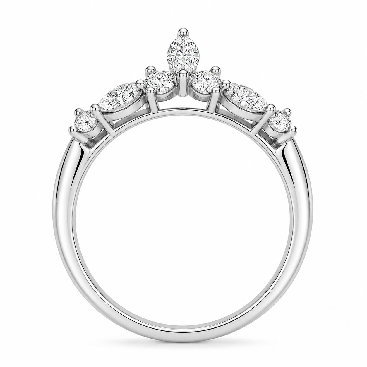 1.00 CT Round Lab-Grown Diamond Statement Ring in 14K White Gold (D–F / VS1–VS2)