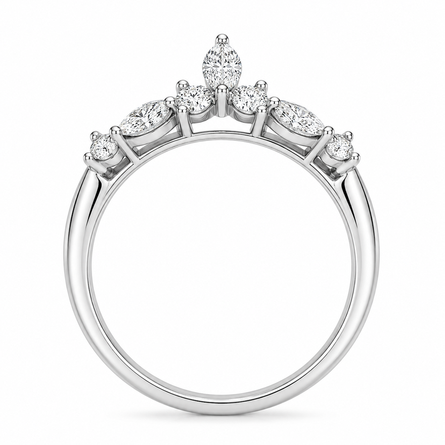1.00 CT Round Lab-Grown Diamond Statement Ring in 14K White Gold (D–F / VS1–VS2)