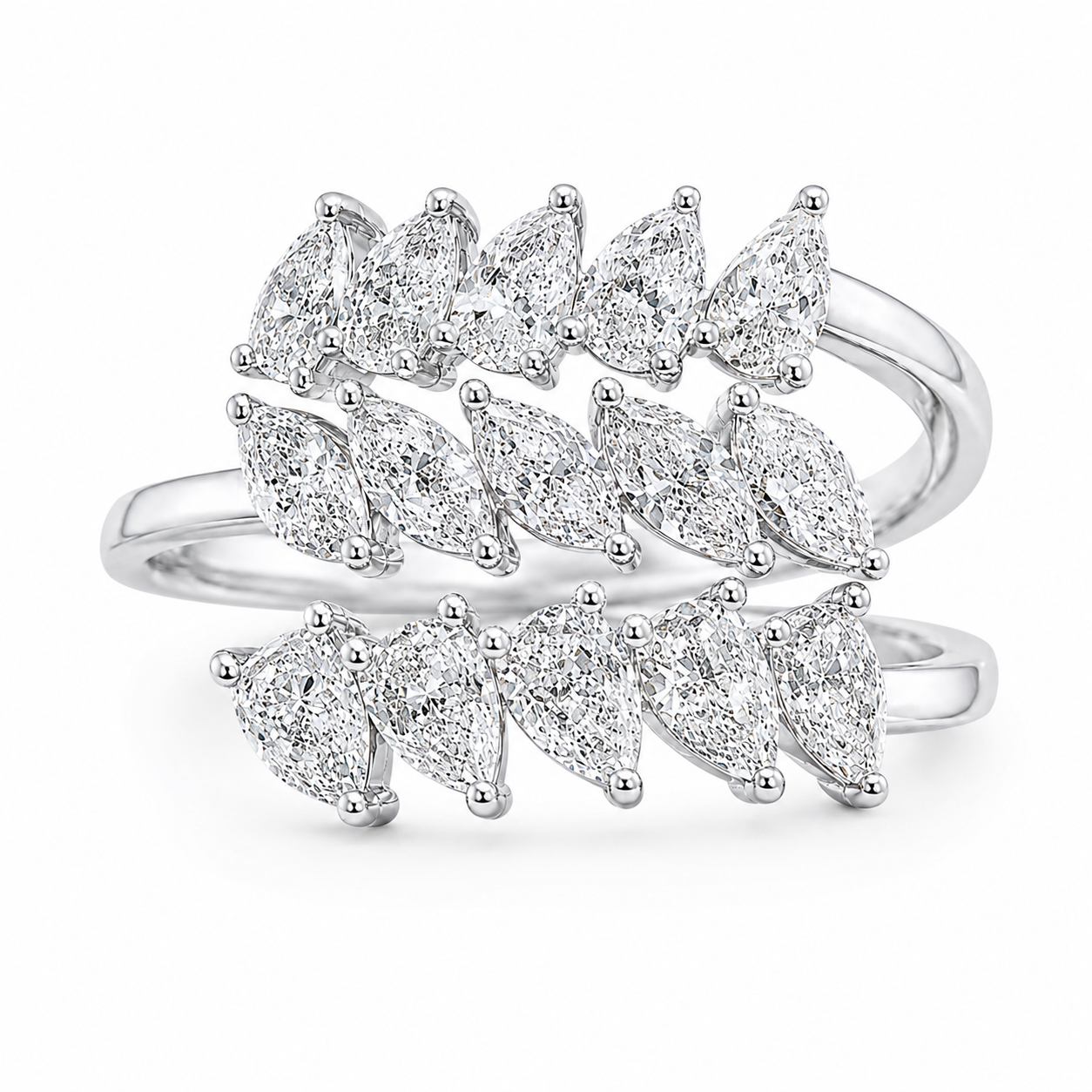 1.40 CT Lab-Grown Diamond Wrap Fashion Ring in 14K White Gold (Dâ€“F / VS1â€“VS2) from Diamond Studio