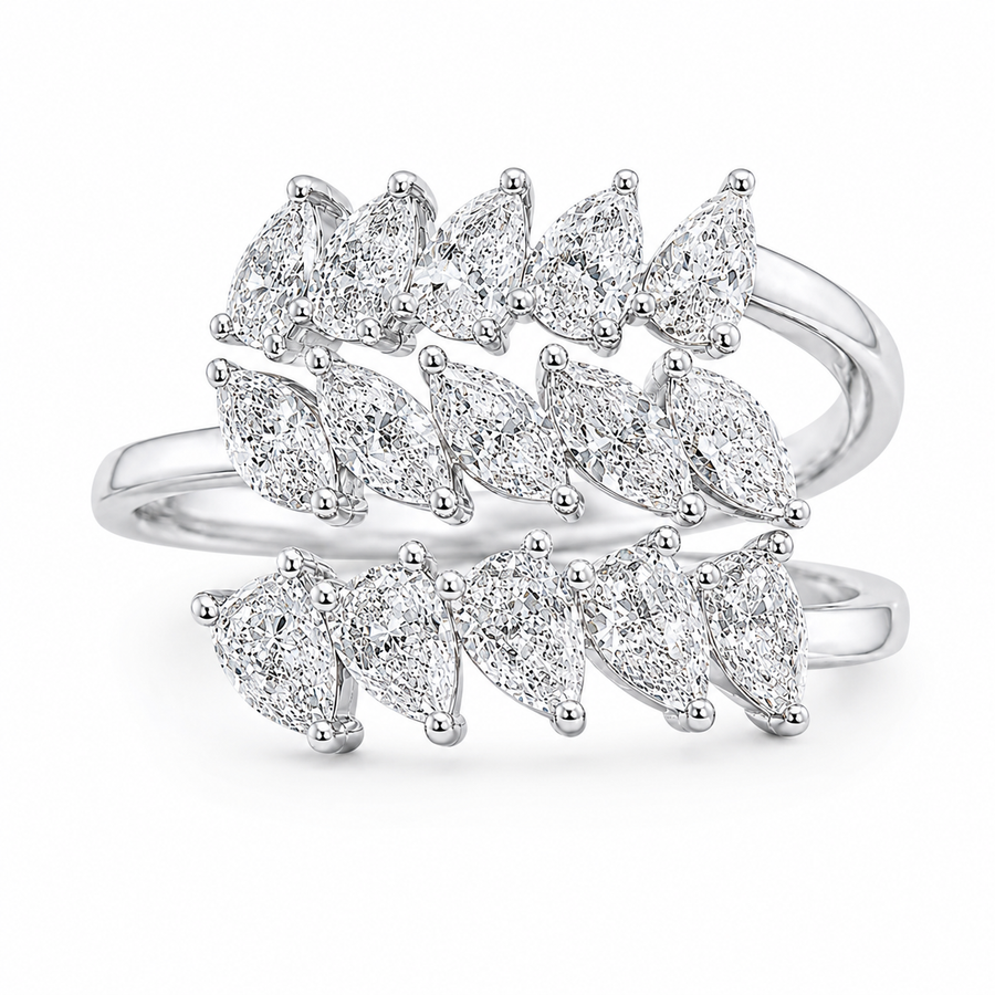 1.40 CT Lab-Grown Diamond Wrap Fashion Ring in 14K White Gold (D–F / VS1–VS2)