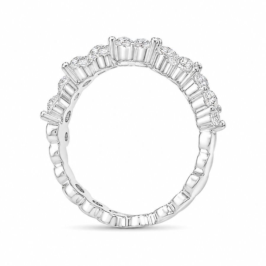1.00 CT Lab-Grown Diamond Band Fashion Ring in 14K White Gold (D–F / VS1–VS2)