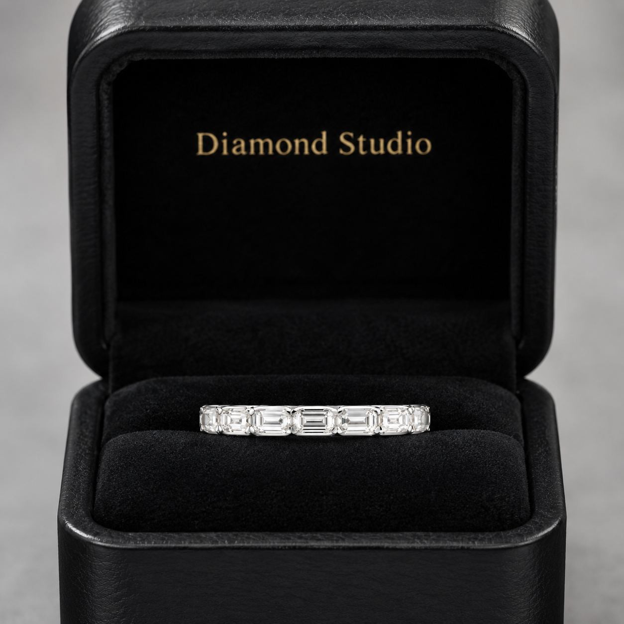1.20 CT Lab-Grown Diamond Half Eternity Ring in 14K White Gold (D–F / VS1–VS2)