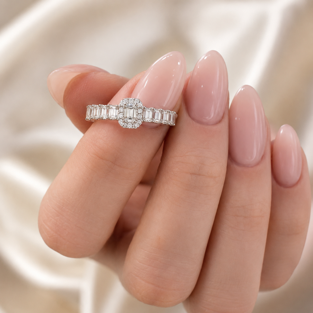 1.50 CT Lab-Grown Diamond Band Fashion Ring in 14K White Gold (D–F / VS1–VS2)