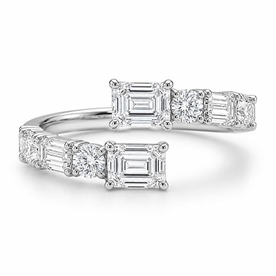 3.00 CT Lab-Grown Diamond Wrap Fashion Ring in 14K White Gold (D–F / VS1–VS2)