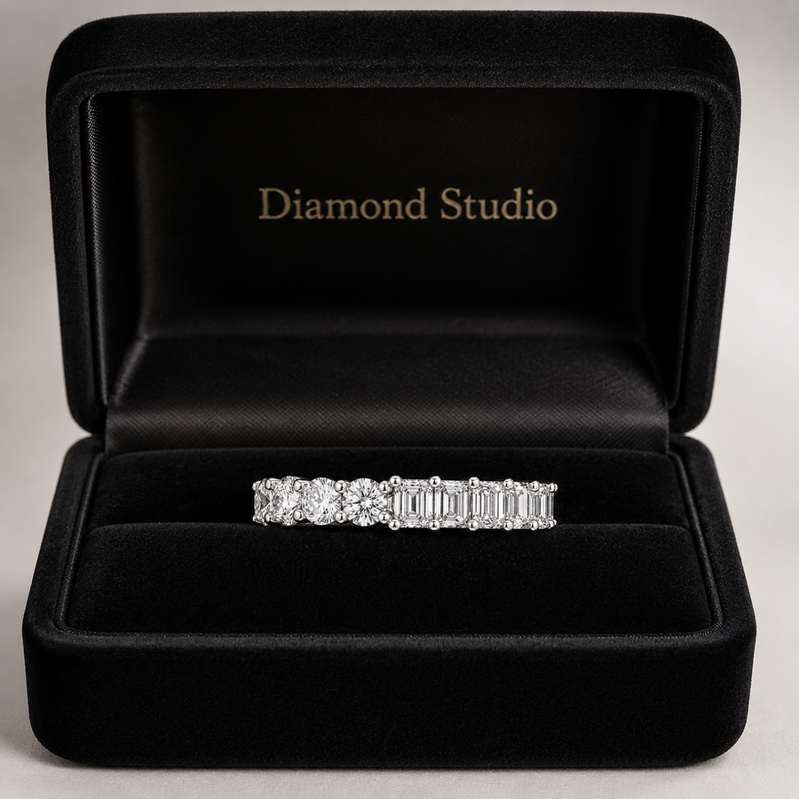 3.60 CT Lab-Grown Diamond Eternity Ring in 14K White Gold (D–F / VS1–VS2)