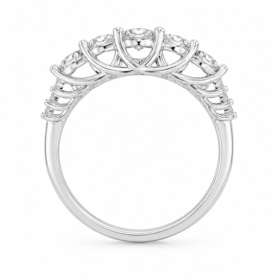 1.30 CT Lab-Grown Diamond Stackable Fashion Ring in 14K White Gold (D–F / VS1–VS2)