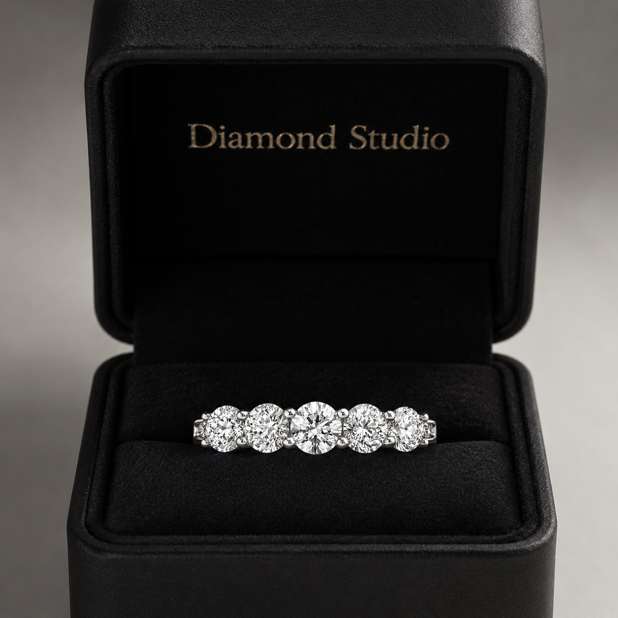 1.30 CT Lab-Grown Diamond Stackable Fashion Ring in 14K White Gold (D–F / VS1–VS2)