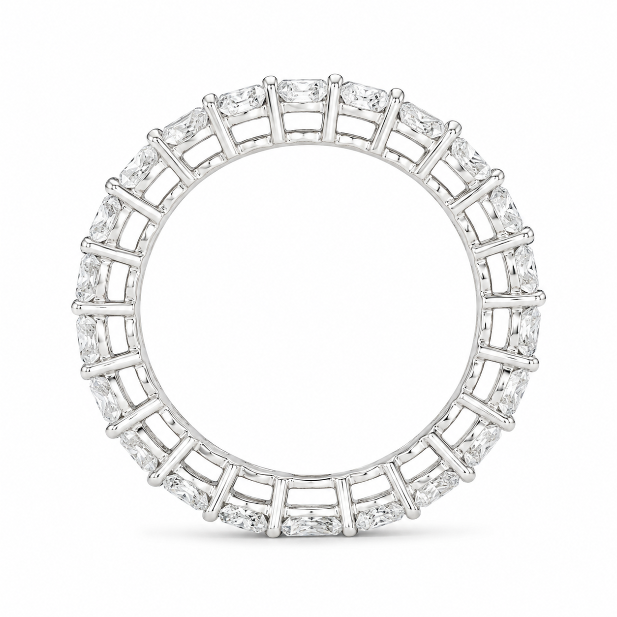 3.50 CT Lab-Grown Diamond Eternity Ring in 14K White Gold (D–F / VS1–VS2)