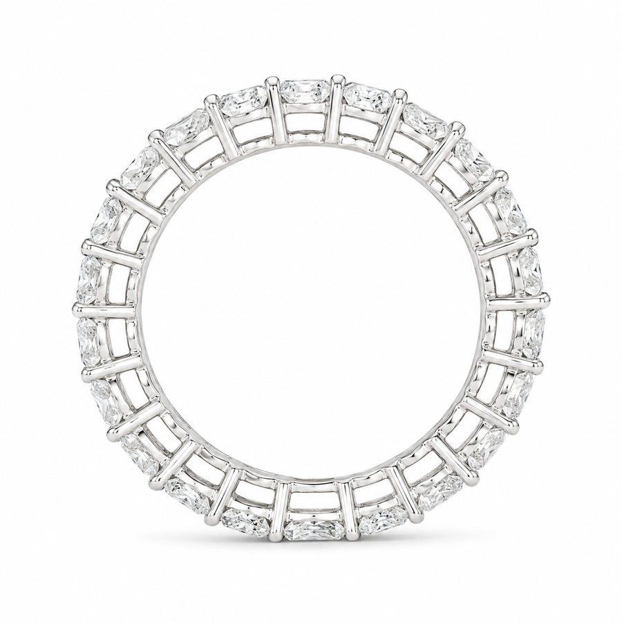 3.50 CT Lab-Grown Diamond Eternity Ring in 14K White Gold (D–F / VS1–VS2)