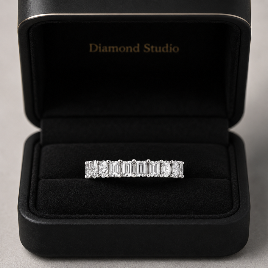 3.50 CT Lab-Grown Diamond Eternity Ring in 14K White Gold (D–F / VS1–VS2)