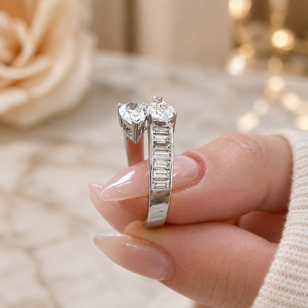1.75 CT Lab-Grown Diamond Wrap Fashion Ring in 14K White Gold (D–F / VS1–VS2)