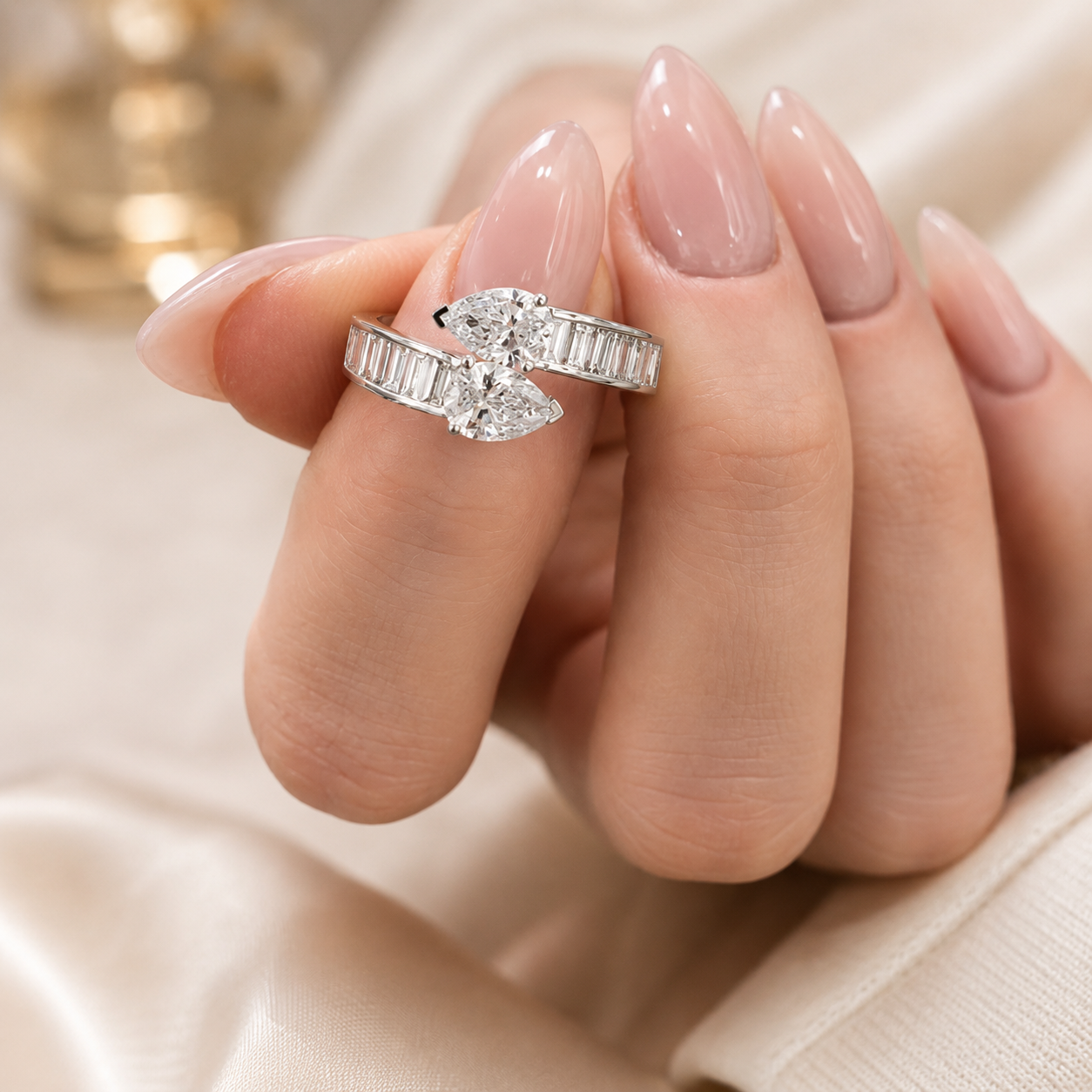 1.75 CT Lab-Grown Diamond Wrap Fashion Ring in 14K White Gold (D–F / VS1–VS2)