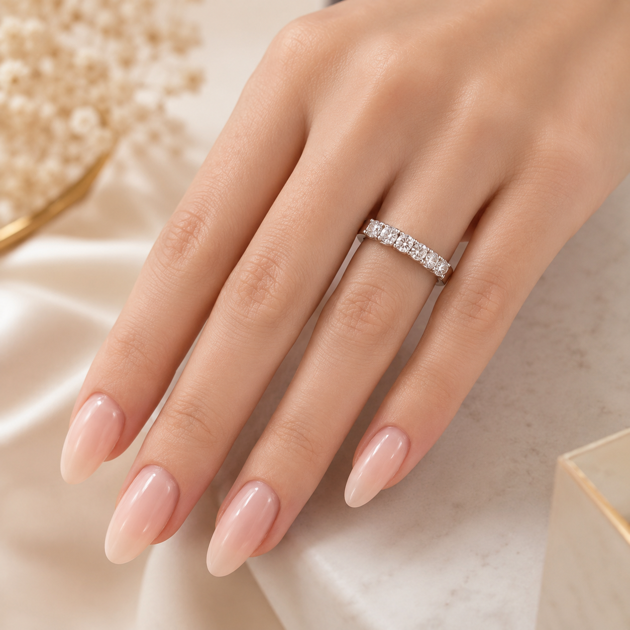 1.00 CT 5-Stone Lab-Grown Diamond Fashion Ring in 14K White Gold (D–F / VS1–VS2)