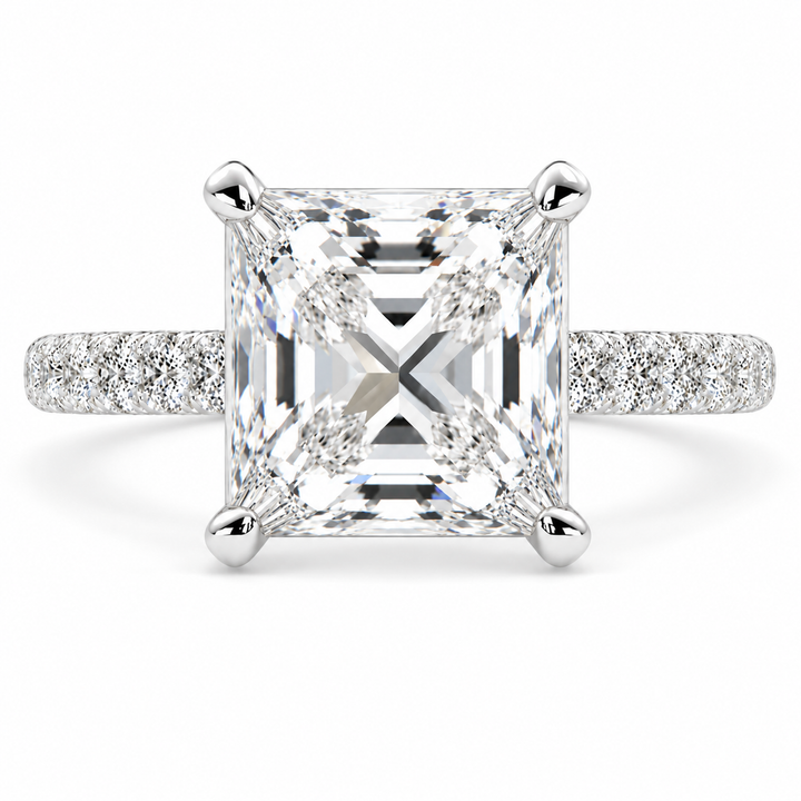 Ginevra 5.2 Carat Princess Cut Tapered Engagement Ring